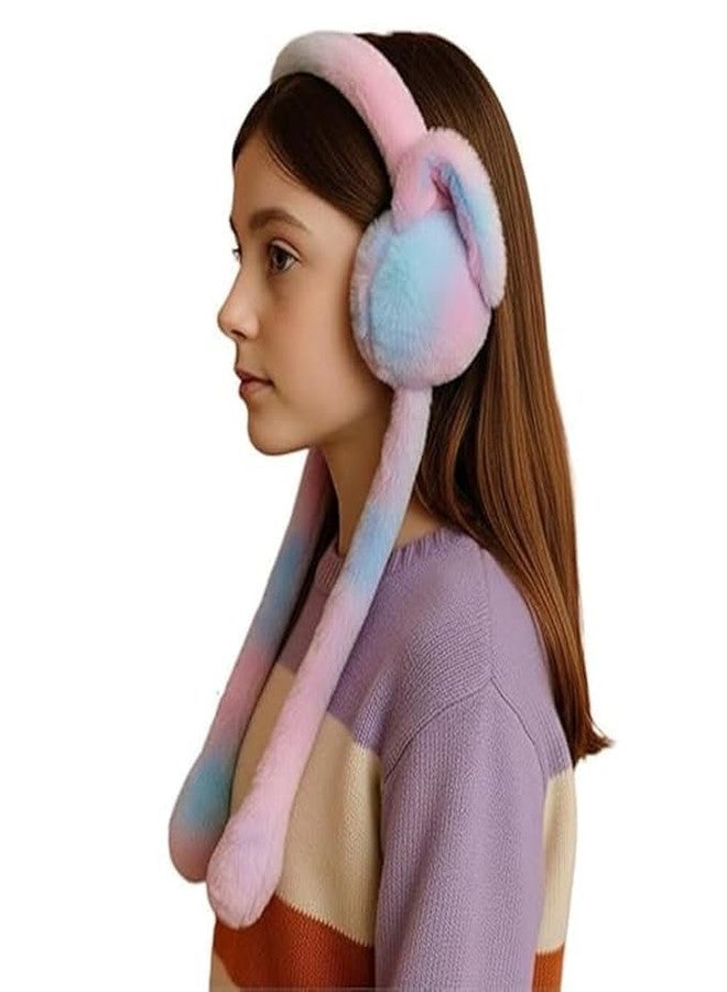 PRITASHA Trending Kids Winter Ear Muffs/Unicorn Rainbow & Rabbit Moving Ear Bunny Warmers with Chu Chu Sound/Soft Plush Hair Cover for Girls, Boys & Adults/Cute Winter Muffler Headband (Multicolor) - Image 2